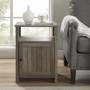 Grooved Door Side Table - Grey Wash
