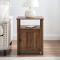 18" Grooved Door Side Table - Reclaimed Reclaimed Wood