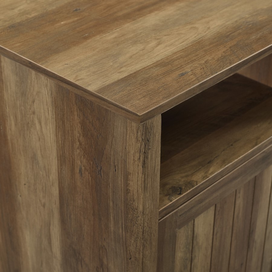 18" Grooved Door Side Table - Reclaimed Reclaimed Wood