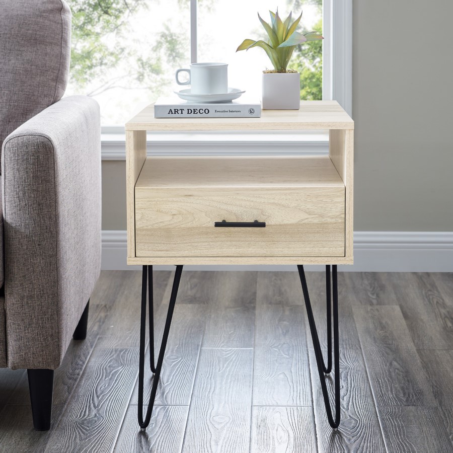 1 Drawer Hairpin Side Table