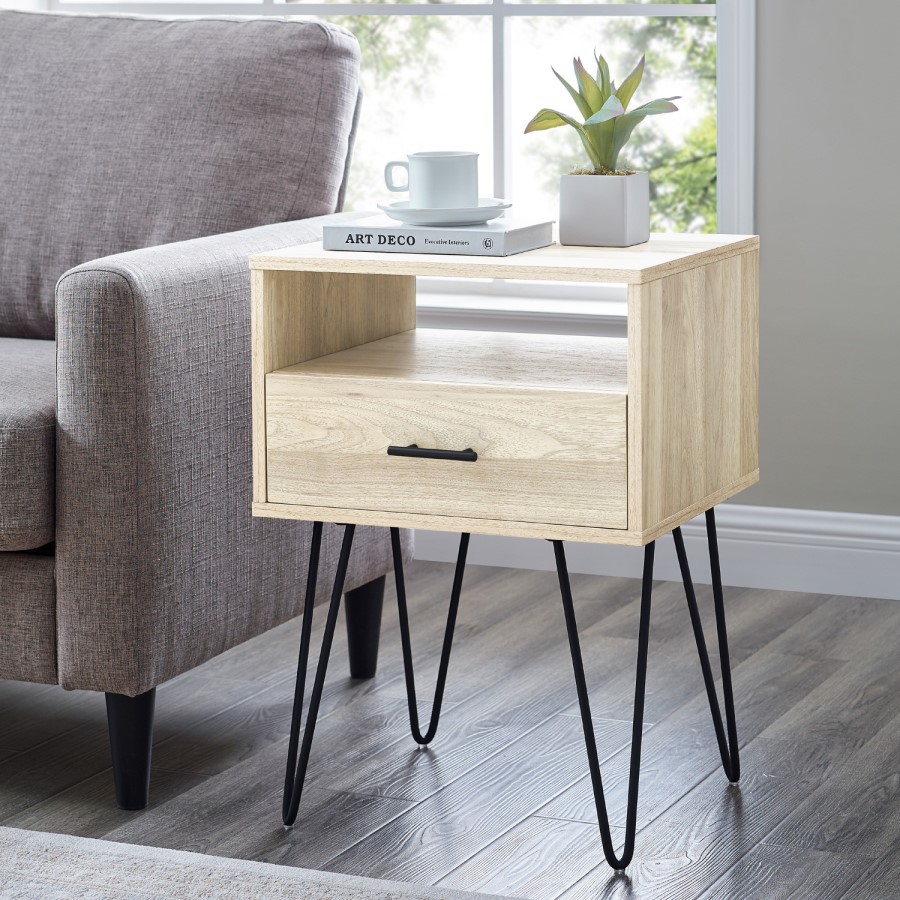 1 Drawer Hairpin Side Table