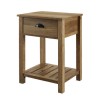 Country Single Drawer Side Table - Reclaimed Wood Effect