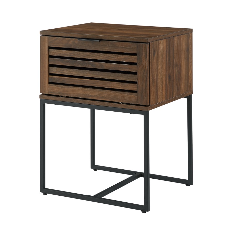 Slat Door Side Table - Dark Walnut