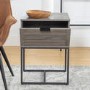 18" Modern Slat Door Side Table - Slate Grey