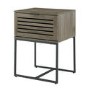 18" Modern Slat Door Side Table - Slate Grey