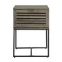 18" Modern Slat Door Side Table - Slate Grey