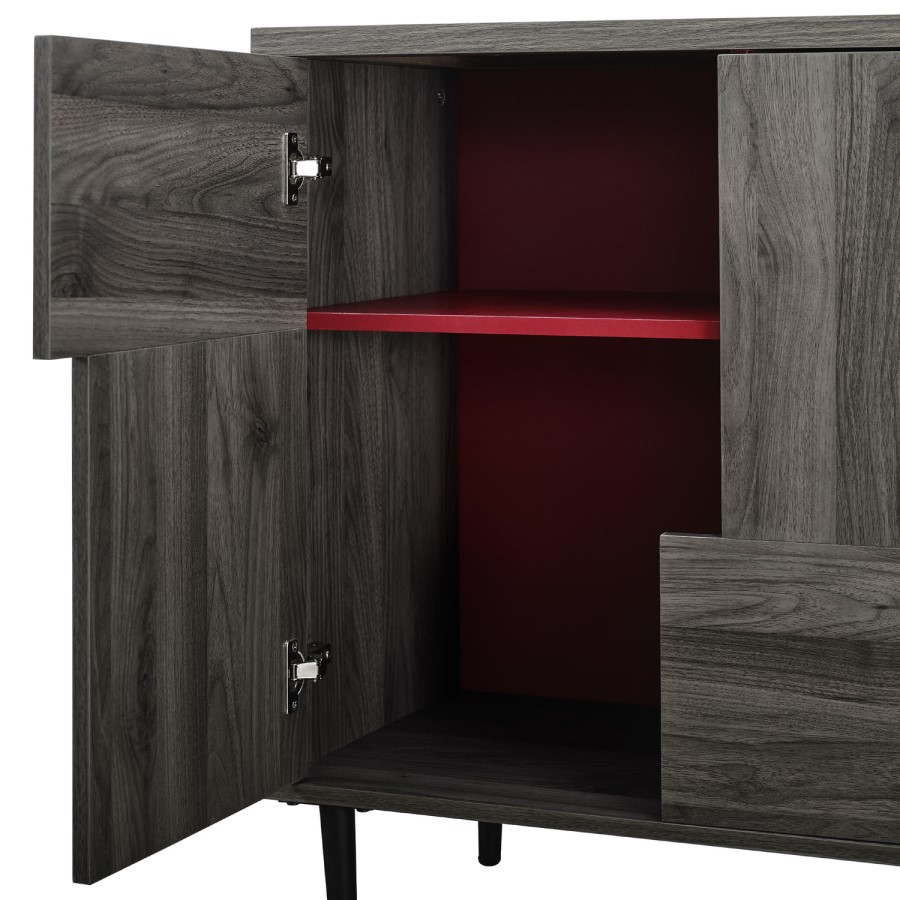 Slate Grey Sideboard with Red Interior