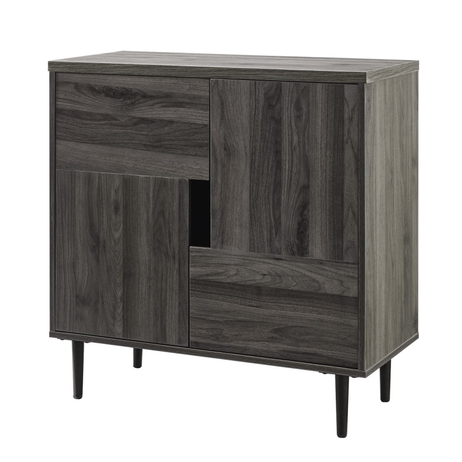 Slate Grey Sideboard with Red Interior