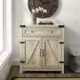 30" Farmhouse Barn Door Accent Cabinet - White Oak