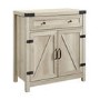 30" Farmhouse Barn Door Accent Cabinet - White Oak