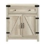 30" Farmhouse Barn Door Accent Cabinet - White Oak