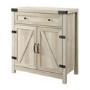 30" Farmhouse Barn Door Accent Cabinet - White Oak