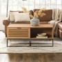 Small Modern Slat Door Coffee Table in English Oak Effect