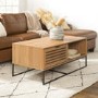 Small Modern Slat Door Coffee Table in English Oak Effect