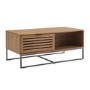 Small Modern Slat Door Coffee Table in English Oak Effect