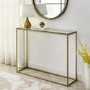 GRADE A1 - Gold Console Table with Glass Top