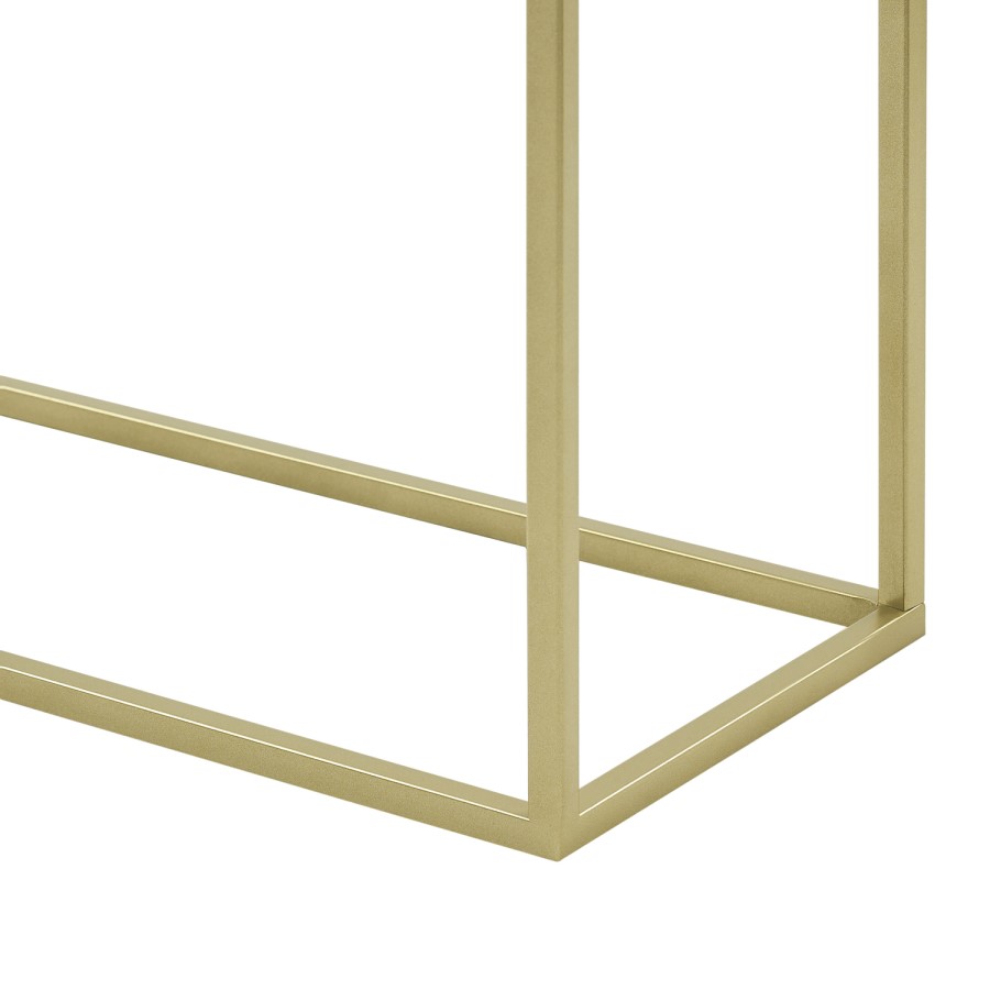 GRADE A1 - Gold Console Table with Glass Top