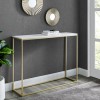 42&quot; Open Box Entry Table - Faux White Marble/Gold