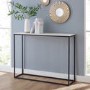 42" Open Box Entry Table - Faux White Marble/Black