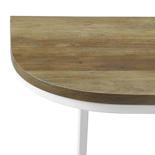 44" Modern Curved Entry Table - Reclaimed Reclaimed Wood/White