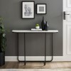 GRADE A1 - Curved Black Console Table with White Marble Effect Top
