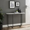 GRADE A1 - Curved Black Console Table with White Marble Effect Top