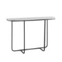 Narrow Curved Black Console Table with White Marble Effect Top