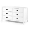 6-Drawer Dresser Classic Solid Wood - White