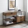 58" 1 Drawer 2 Door Storage Shelf - Rustic Oak