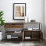 58" 1 Drawer 2 Door Storage Shelf - Rustic Oak