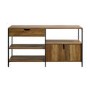 58" 1 Drawer 2 Door Storage Shelf - Rustic Oak