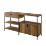 58" 1 Drawer 2 Door Storage Shelf - Rustic Oak