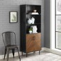 68" Bookmatch Hutch - Solid Black