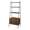Industrial Wood Ladder Bookcase - Dark Walnut