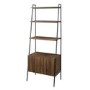 Industrial Wood Ladder Bookcase - Dark Walnut