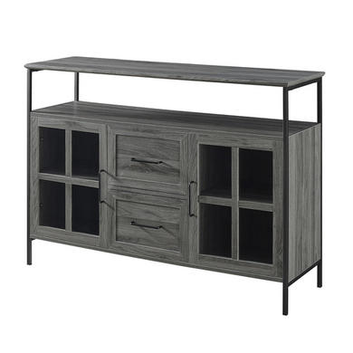 48" Industrial 3-Door Buffet - Slate Grey