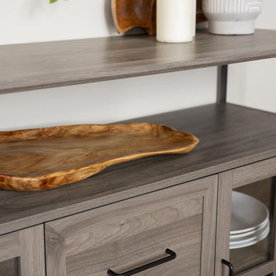 48" Industrial 3-Door Buffet - Slate Grey