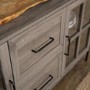 48" Industrial 3-Door Buffet - Slate Grey