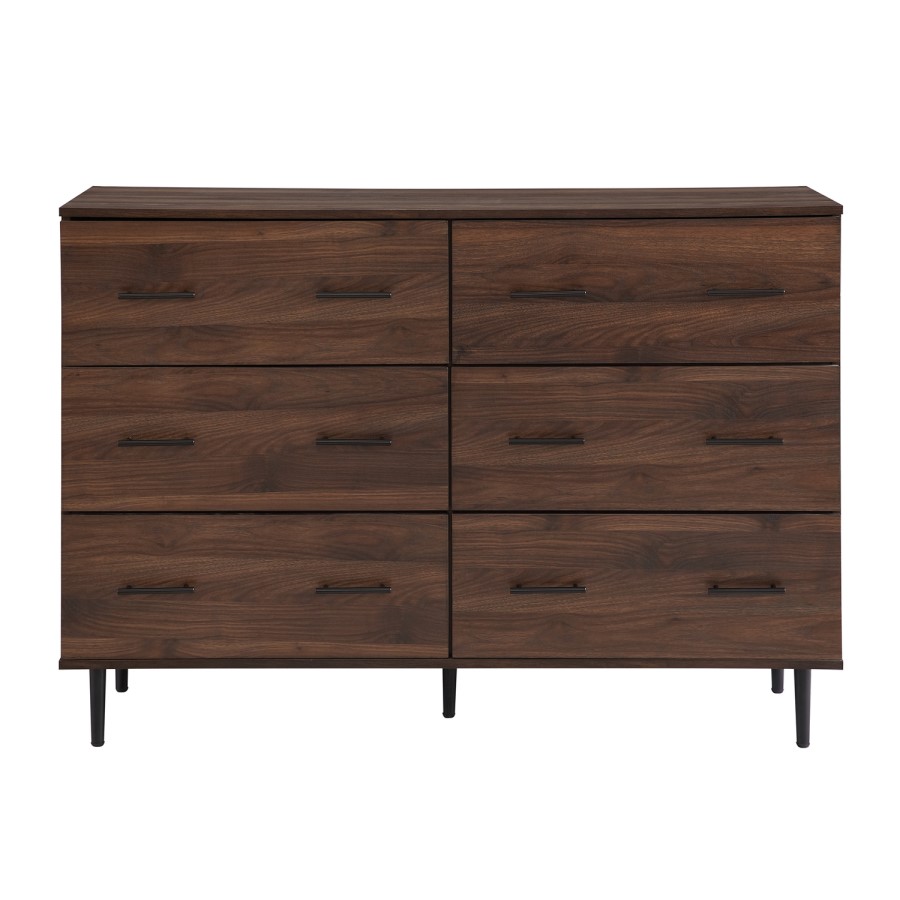 Modern Wood 6-Drawer Buffet - Dark Walnut