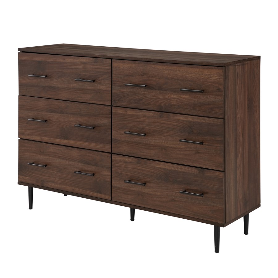Modern Wood 6-Drawer Buffet - Dark Walnut