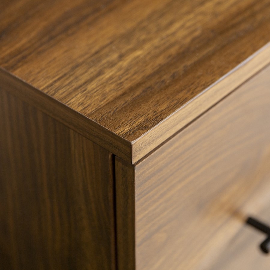 Modern Wood 6-Drawer Buffet - Dark Walnut