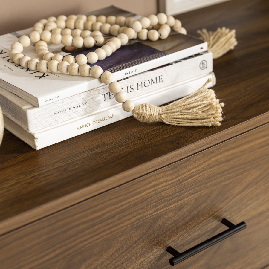Modern Wood 6-Drawer Buffet - Dark Walnut