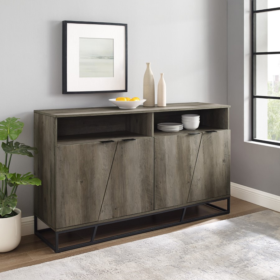 58" Angled Door Sideboard - Grey Wash