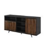 3 Door Sideboard Black with Dark Walnut