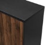 3 Door Sideboard Black with Dark Walnut