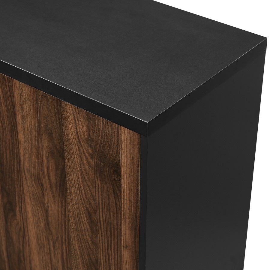 3 Door Sideboard Black with Dark Walnut