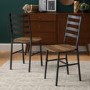 Slat Back Metal and Wood Dining Chair 2-Pack - Reclaimed Reclaimed Wood