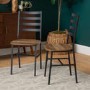 Slat Back Metal and Wood Dining Chair 2-Pack - Reclaimed Reclaimed Wood