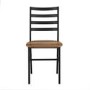 Slat Back Metal and Wood Dining Chair 2-Pack - Reclaimed Reclaimed Wood