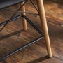26" Mid Century Modern Faux Leather Solid Wood Metal Kitchen Counter Height Stool - Black